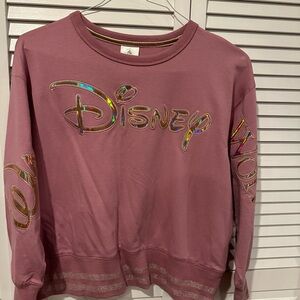 Disney Mauve Pink Holographic Logo Sweatshirt